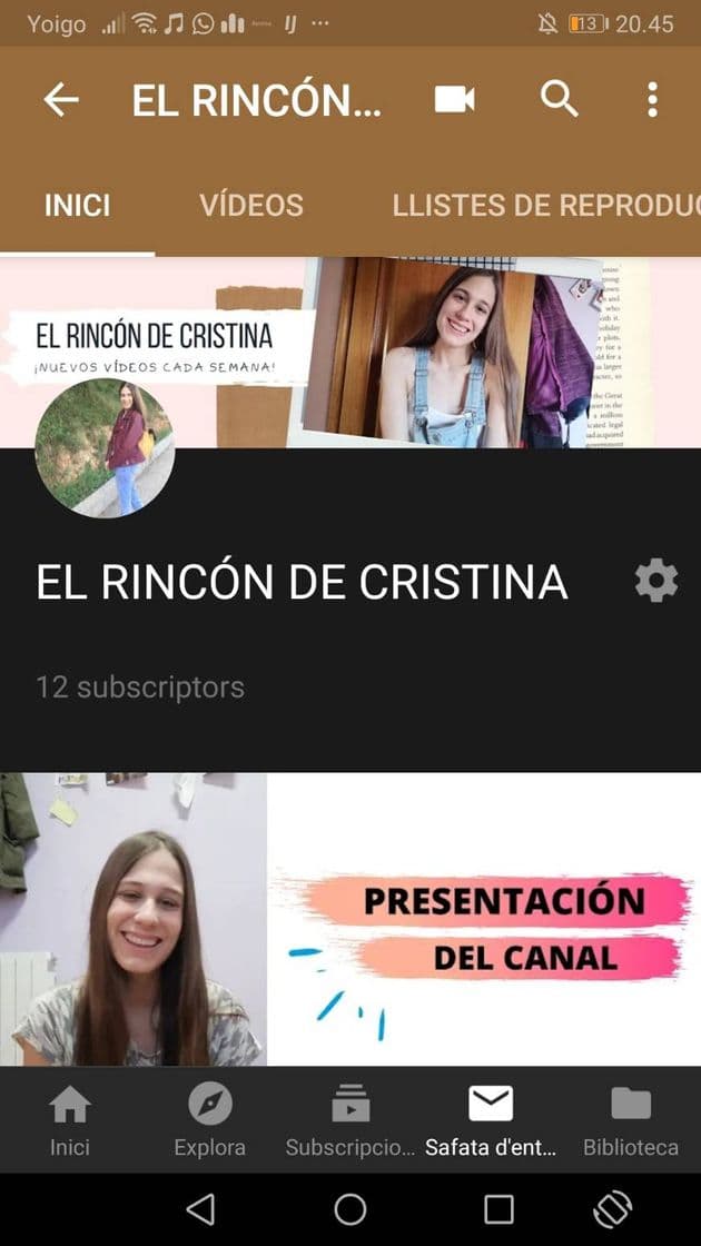 Fashion Canal de YouTube "el rincón de Cristina" 