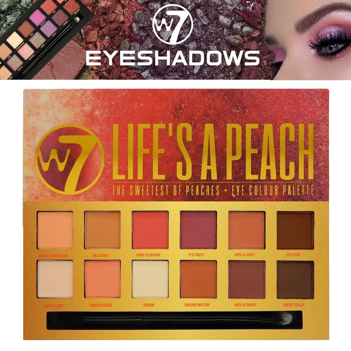 Beauty W7 W7 Life's A Peach 12pc Eye Color Palatte 9.6g