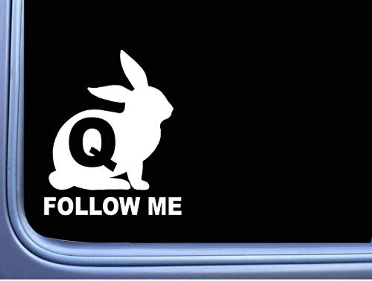 Product Seaake Qanon White Rabbit Follow Me - Calcomanías Adhesivas