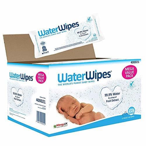 Belleza WaterWipes Toallitas para Pieles Sensible de Bebé, 99.9% agua purificada, 12 paquetes