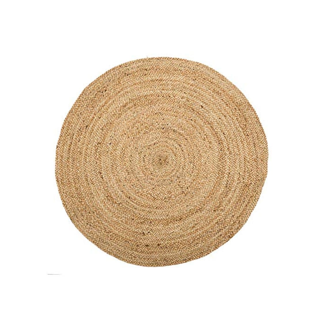 Product Alfombra Redonda de Fibra Natural Beige rústica para decoración de 100 cm