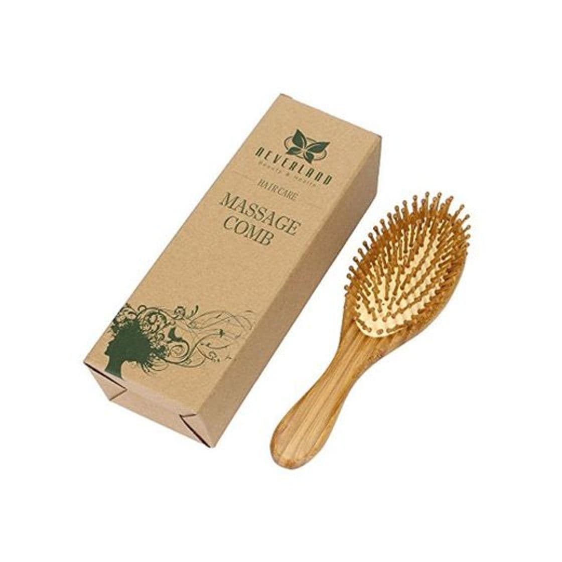 Producto Neverland Beauty Peine de Madera Natural Bambú del Pelo Cepillo para el Pelo Masaje Anti Estática