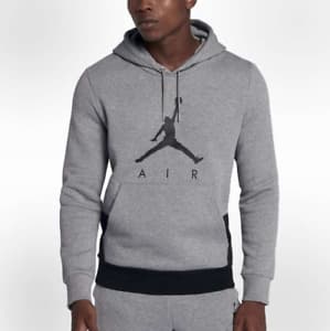 Moda NIKE AIR JORDAN JUMPMAN LOGO HOODIE CARBON HEATHER

