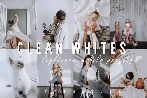 Fashion Presets Lightroom Mobile Bright Clean Whites - Profissional
