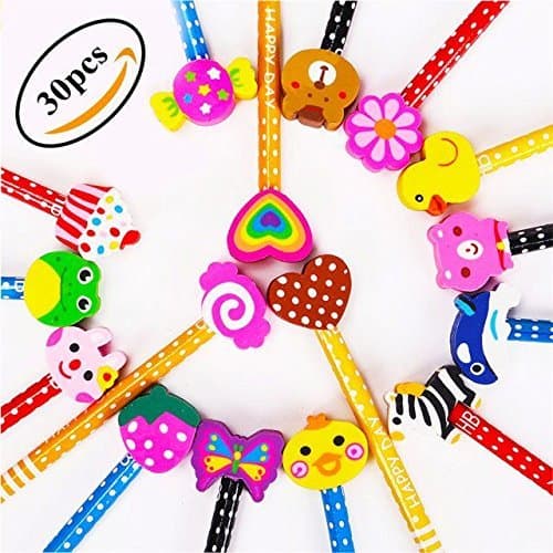 Producto Lápices Infantiles con Borrador de Dibujos Multicolores 30 pcs