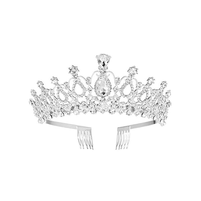 Producto Frcolor FRCOLOR Tiara nupcial Crystal Rhinestones Tiara Crown con peine para boda