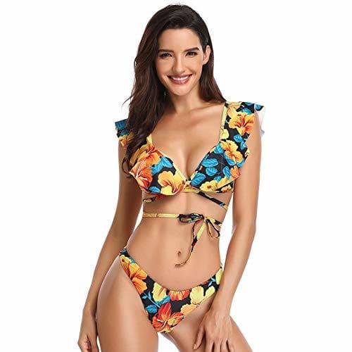 Producto OHDREAM Bikini Mujer Conjunto Dos Piezas Sexy Push Up Estampado Halter