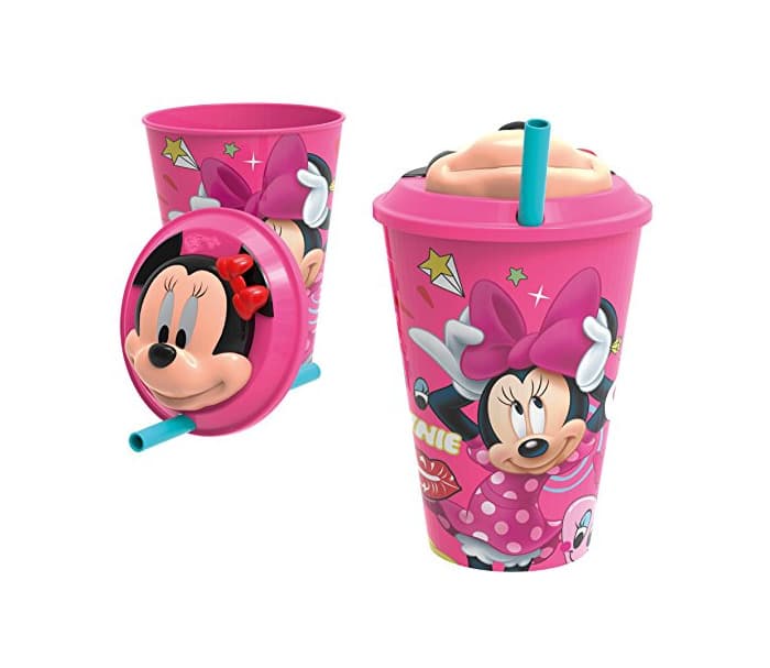 Product Vaso Minnie Disney 430ml 3D Pajita