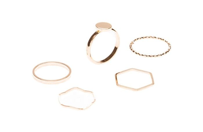 Product Happiness Boutique Damas Conjunto de Anillos Minimalistas en Oro