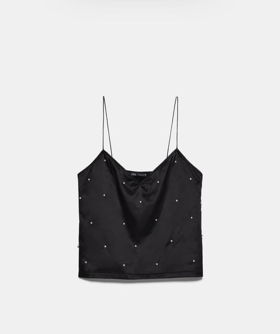 Fashion Top com pérolas - ZARA 