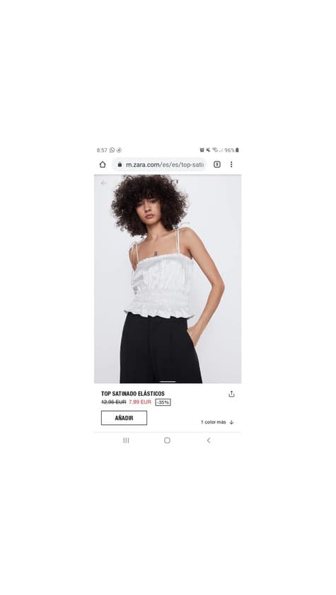 Product Top satinado elástico Zara