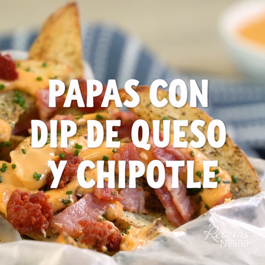 Fashion Patatas con dip de queso y chipotle