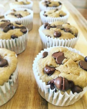 Fashion Muffins de avena y plátano con chispas de chocolate