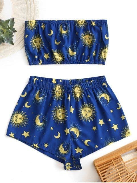 Moda Conjunto De Calções De Sol E Da Lua Estrela