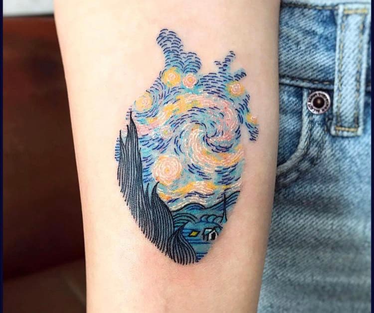 Moda Van gogh em coração, linda💙