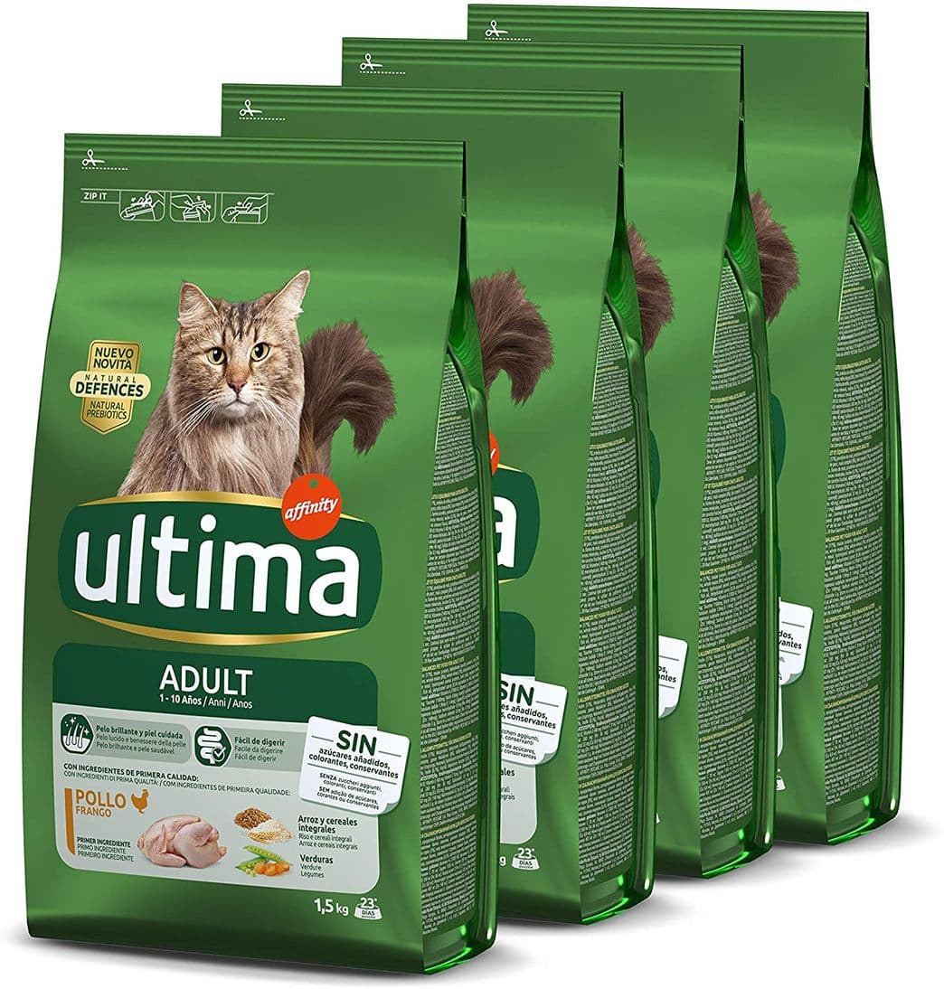 Producto ULTIMA Pienso Para Gatos Adultos Con Pollo Pack De 4x1