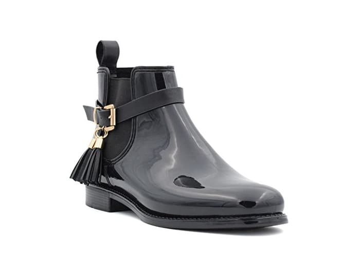 Producto MaxMuxun Botas de Lluvia Diseña Comodida Diaria Plana Negra B Resistente al