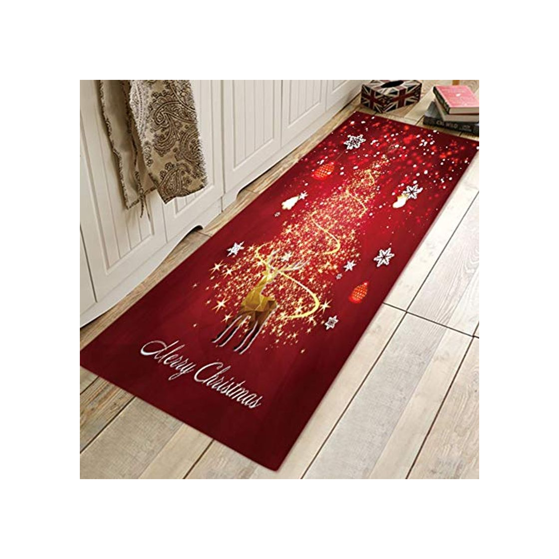 Product Handfly Alfombra de Navidad Santa Alfombras de área grande Alfombra antideslizante Lavable Alfombra para dormitorio Sala de estar Cocina Baño Baño Pasillo