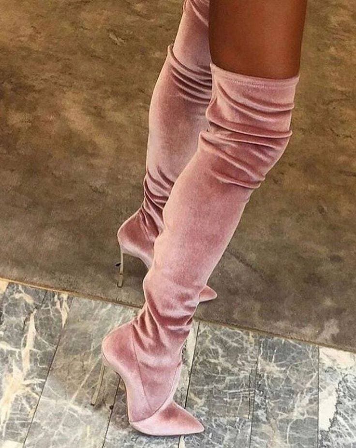 Moda Bota cano longo Rosa 😍