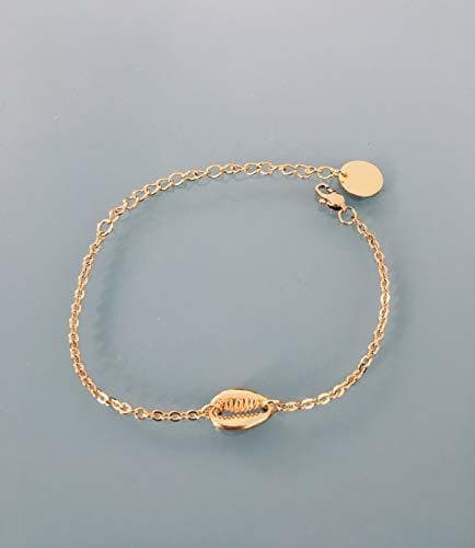 Fashion 24 k oro plateado Seashell pulsera