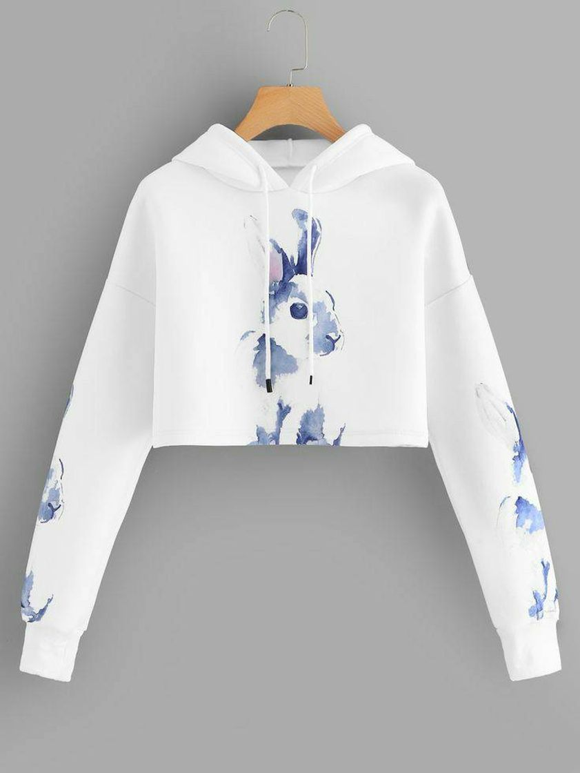 Fashion Rabbit print Hoodie Sweatshirt sheln 