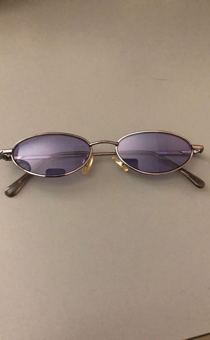 Fashion Retro 1990s small oval metal sunglasses 