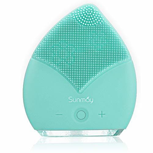 Belleza 【Sunmay Leaf】SUNMAY Limpiador Facial Impermeable Eléctrico Masajeador con Silicona FDA Recargable Vibraciones