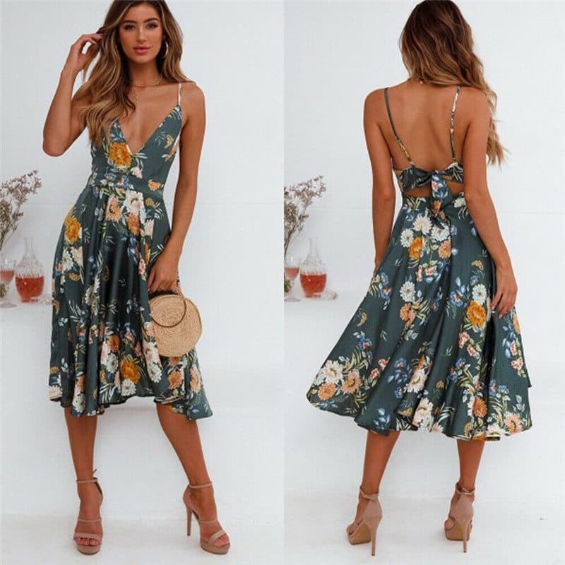 Producto Vestidos De Verano para Mujer Boho Correas De Espagueti De Encaje Sin