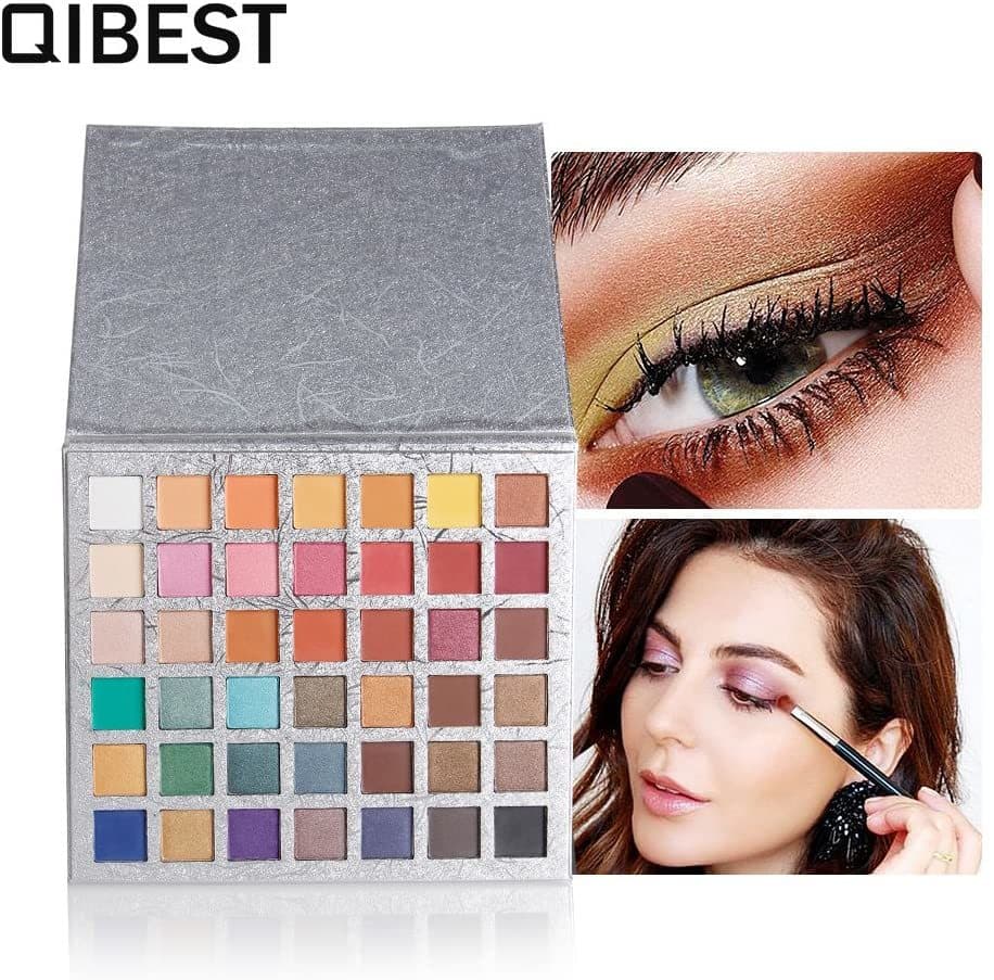 Belleza QIBEST Paleta de sombras de ojos 42 colores sombra de ojos Powder