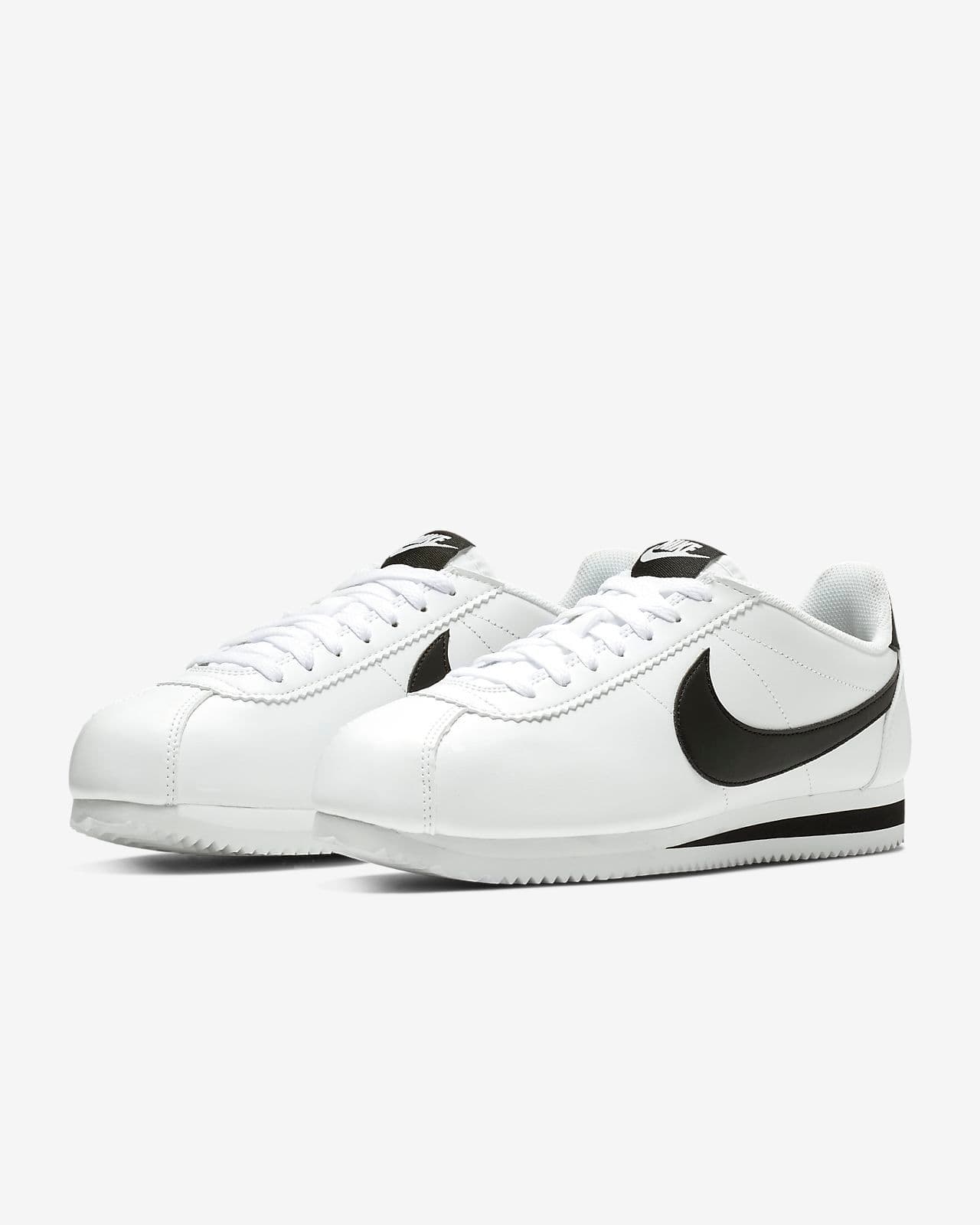 Fashion Nike Classic Cortez Leather, Zapatillas de Running Hombre, Blanco / Negro