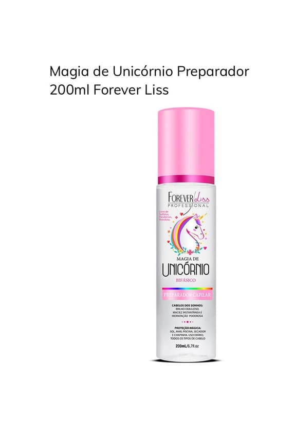 Producto Magia de Unicórnio Preparador Capilar 200ml Forever Liss ...