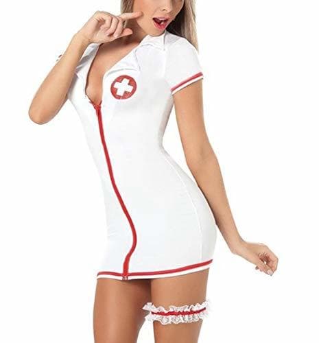 Product FONDBERYL Mujer Lencería Cosplay Enfermera Disfraz Bodysuit Disfraces de Enfermera Uniforme Vestido