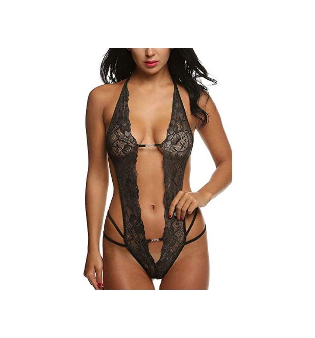 Product UMIPUBO Mujer Ropa de Dormir Conjunto Sexy Transparente Lingerie Escotado por Detrás