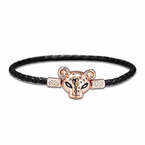 Product FINLN 20.5cm Pulsera Pulsera de Cuero de Princesa de león para Mujer Pulseira Feminina Masculina Plata 925 Joyas