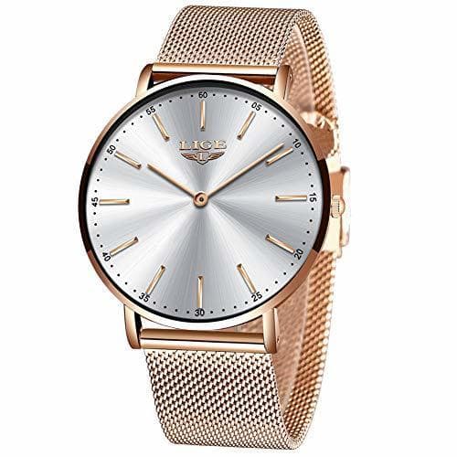 Product LIGE Relojes Moda Femenina Casual Reloj Ultra Delgado para Mujer Reloj de