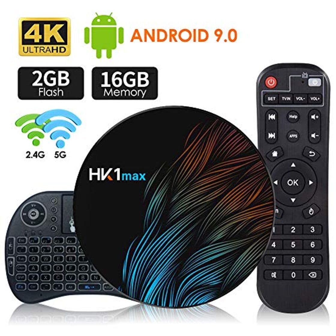 Product Android 9.0 TV Box 【2G+16G】con Mini Teclado inalámbirco RK3318 Quad-Core 64bit Android