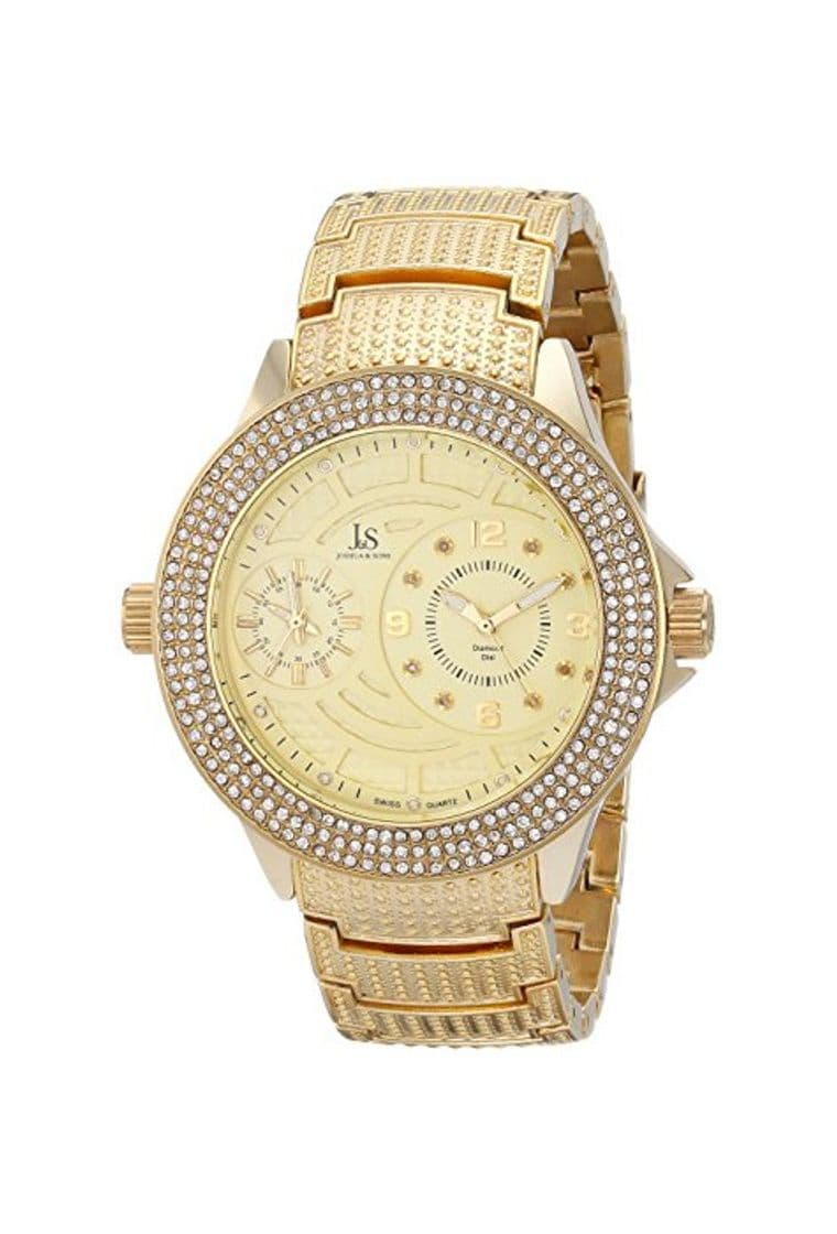 Fashion Joshua & Sons Reloj de Hombre de Reloj con Cristales y Diamantes