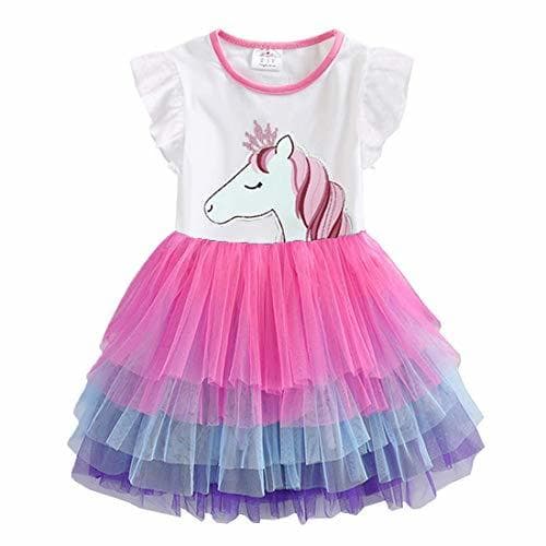 Fashion VIKITA Vestido Bordado Mariposa Algodón Tulle Tutu Sin Mangas Verano Niñas 2-8