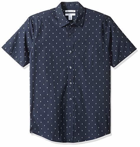 Producto Amazon Essentials - Camisa de manga corta y corte entallado con estampado