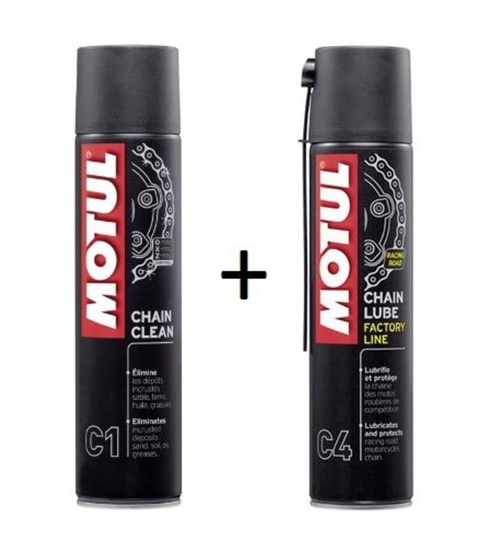 Producto MOTUL Pack +ECONOMICO Spray Cadena C1 400ml Limpia C4 ENGRASE Special Carretera