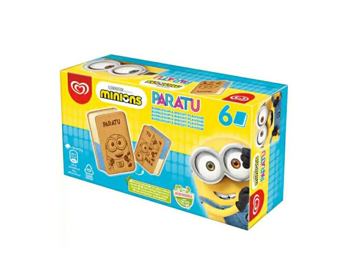 Producto Minions sándwich de helado sabor galleta y sabor chicle