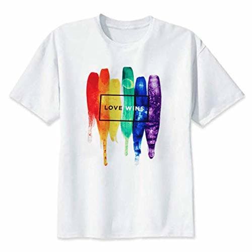 Producto Smile Fish Mujer Casual Plus Size Manga Corta Crew Neck Arco Iris