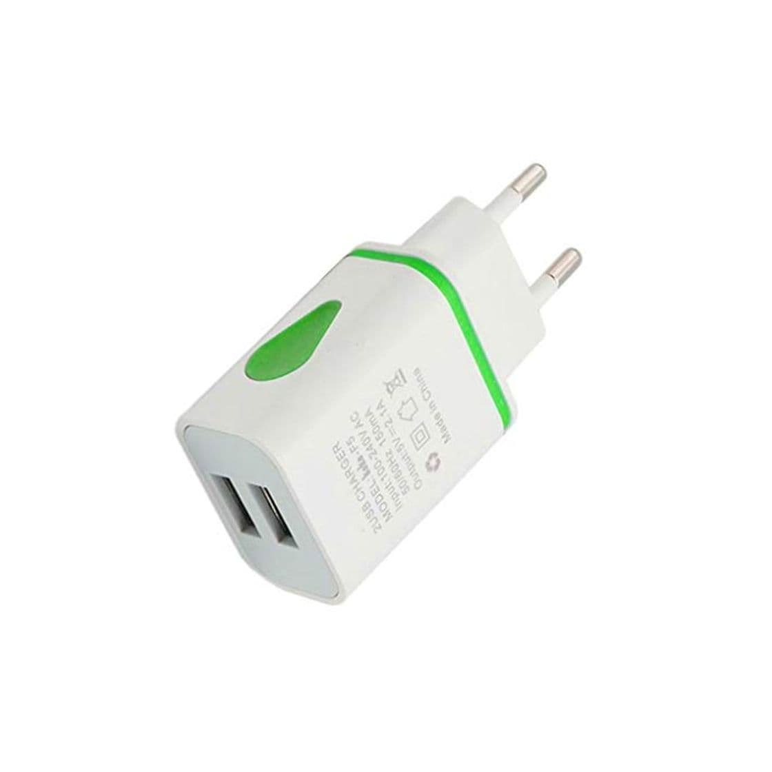 Producto lorjoy USB Cargador de Pared Doble Puerto 2A Salida del Recorrido del Enchufe Adaptador de alimentación Compatible para el teléfono Enchufe de la UE