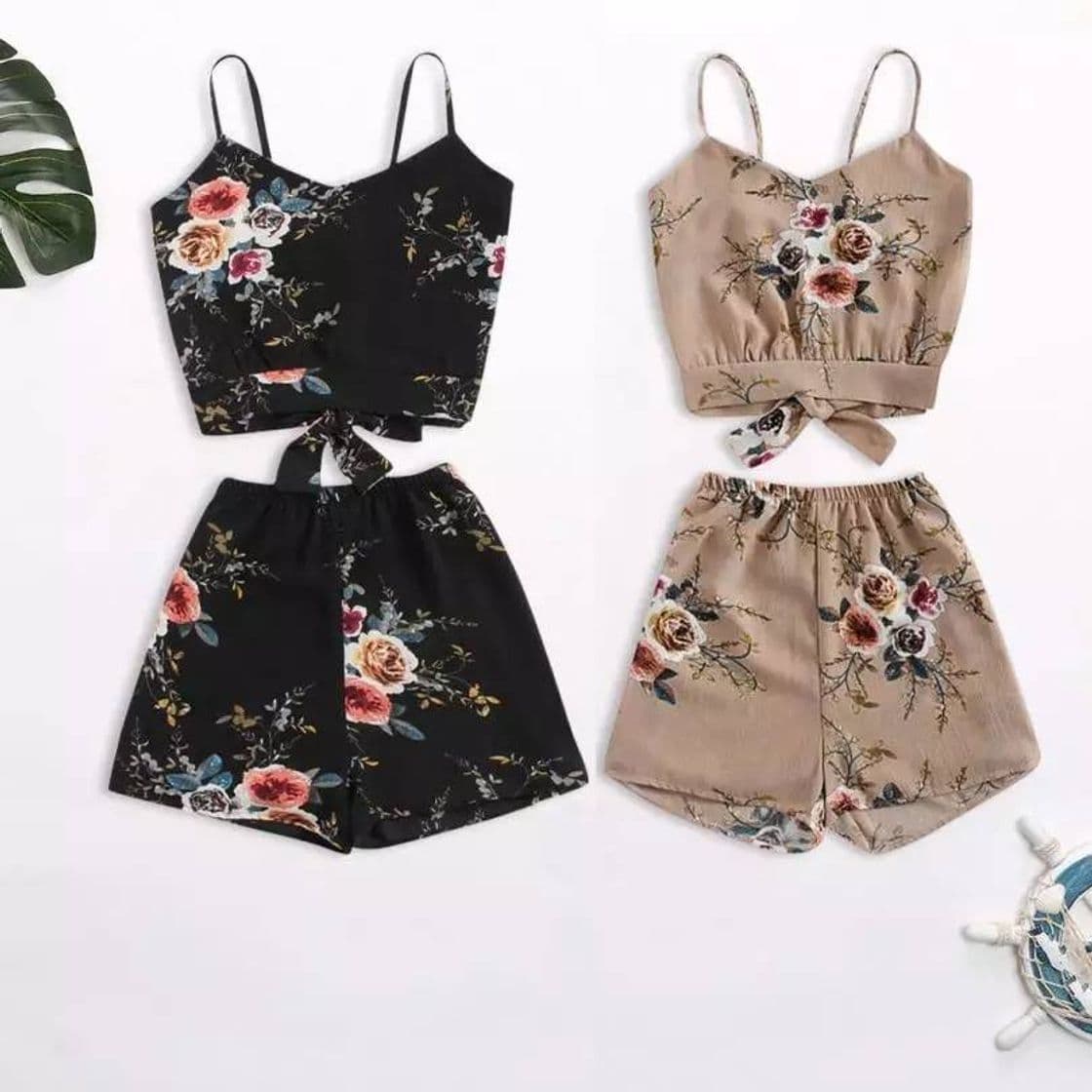 Fashion Conjunto de dos piezas con motivo floral