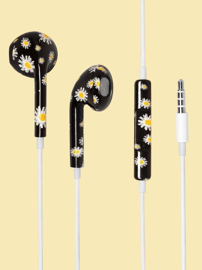 Moda Auriculares con patrón floral. 