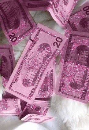 Moda Pink glitter money 💴 ✨👅