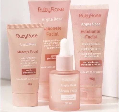 Fashion Kit Tratamento Facial Argila Rosa - Ruby Rose 💆‍♀️✨