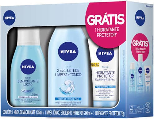 Fashion Kit Tonico Nivea Nutritivo + Hidratante Protetor + sabonete 