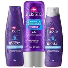 Fashion R$ 83,90 Kit Aussie Moist: Shampoo + Condiciona + Tratamento