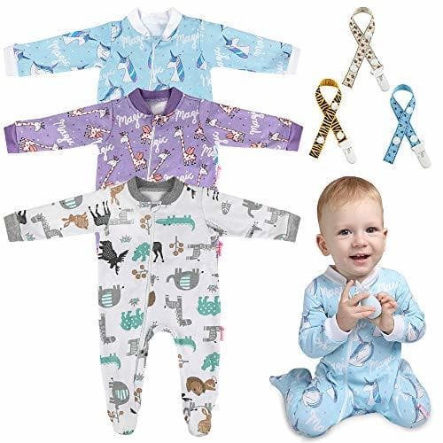 Product Lictin 6 Piezas Pijama para Bebé- Mameluco de Algodón con Cremallera con